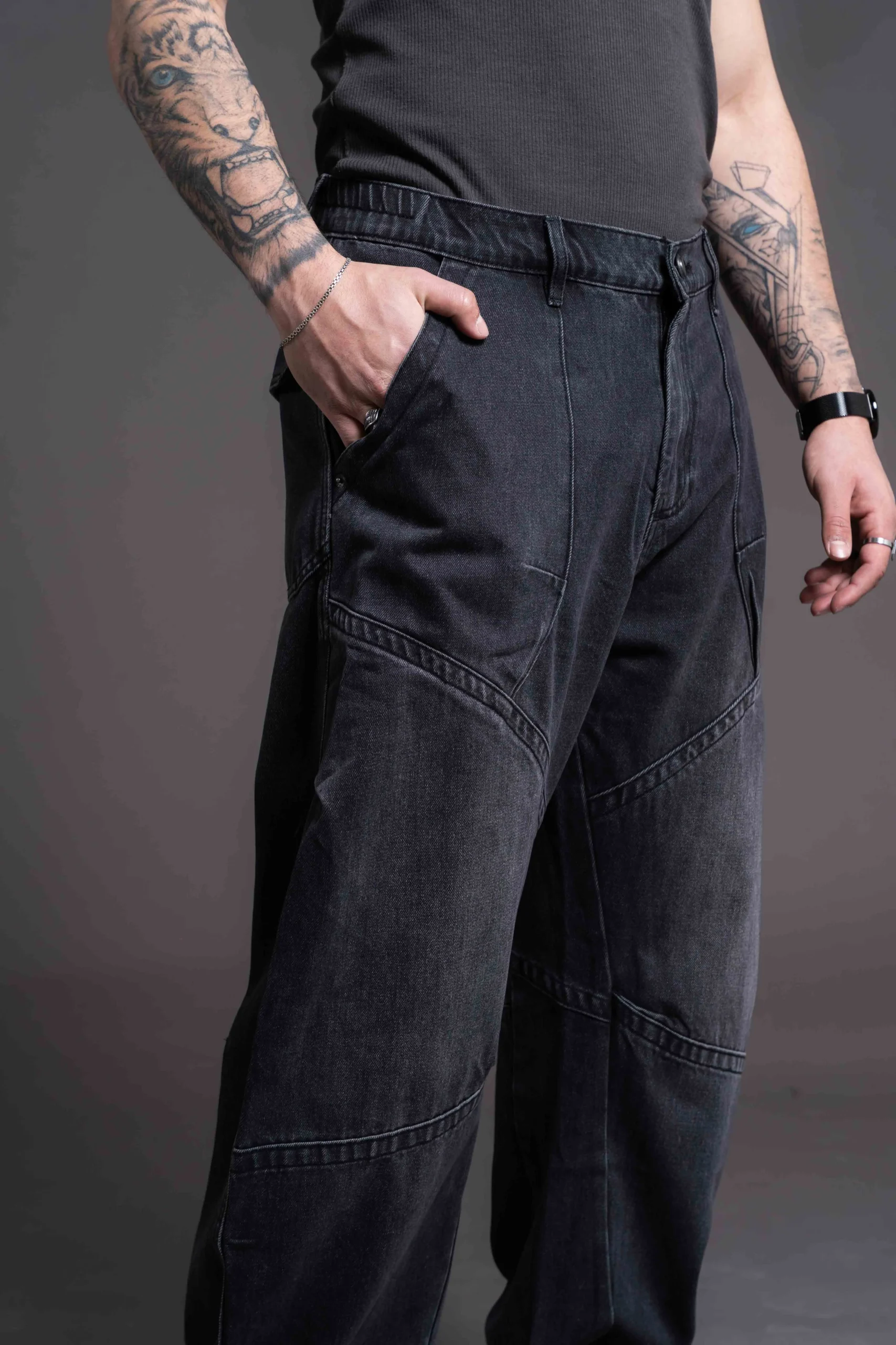Baggy Panel Washed Black - Imagen 6