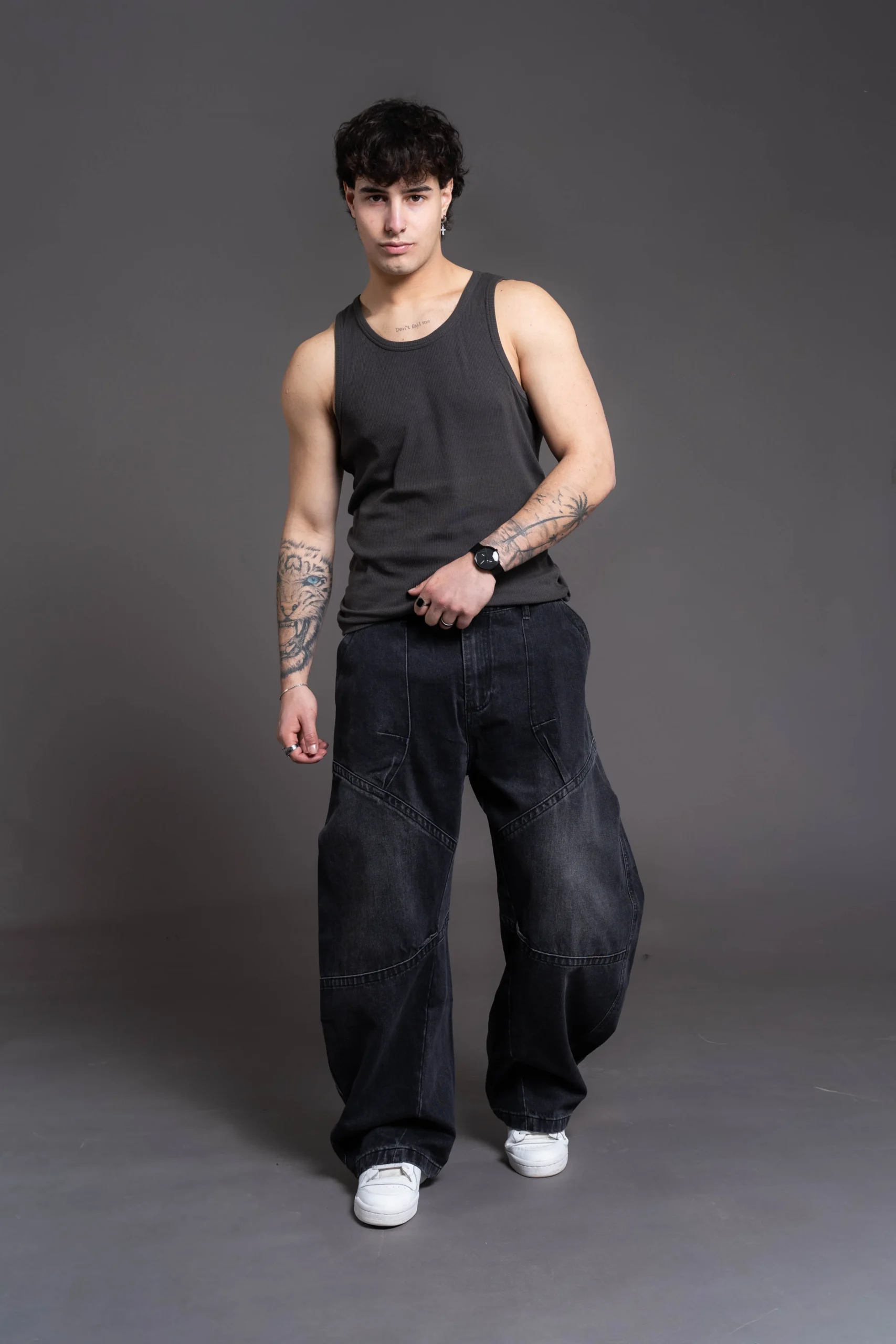 Baggy Panel Washed Black